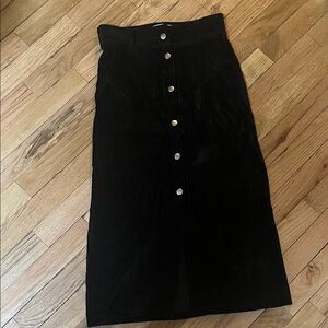 & Other Stories Black Corduroy Button-Down Pencil Skirt